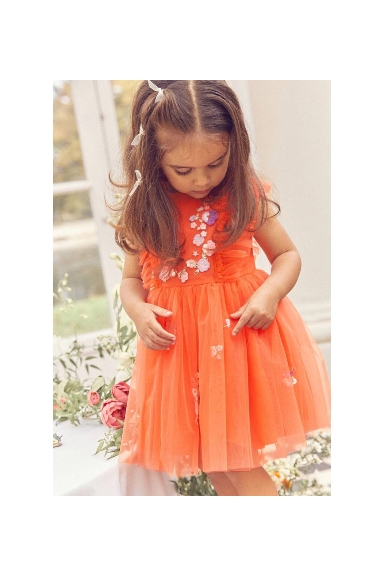 پیراهن نارنجی گلدوزی