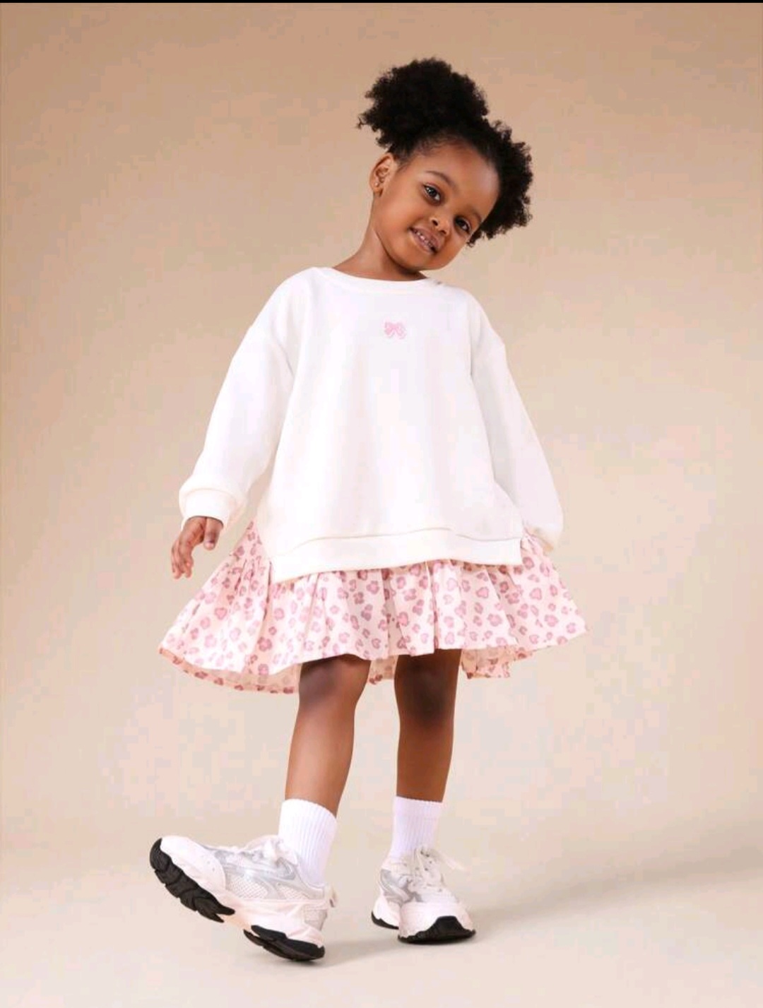 پیراهن سوییشرتی دامن صورتی