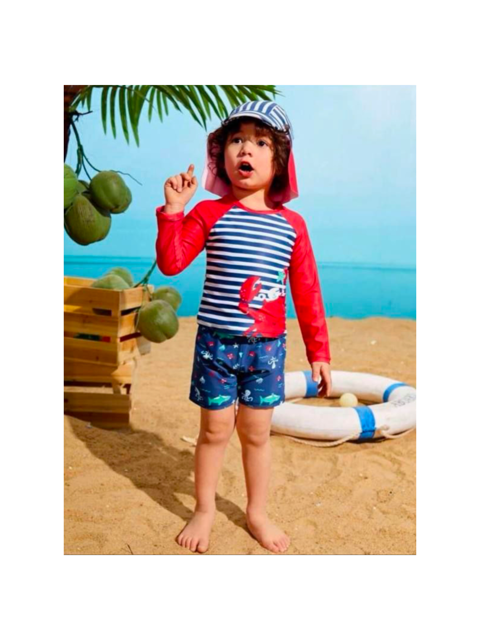 مایو‌دو‌تیکه خرچنگ قرمز آبی