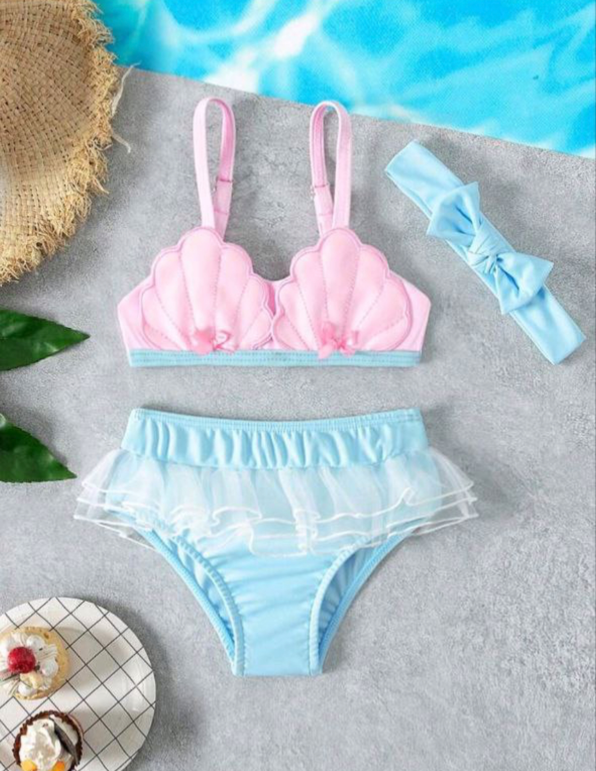 مایو‌ سه تیکه طرح صدف